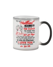 Family Husband Clock Everything Moon Color Changing Mug tile