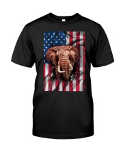 American Flag Elephant Classic T-Shirt front