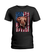 American Flag Elephant Ladies T-Shirt thumbnail
