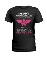 Breast Cancer My Mom Is The Storm Ladies T-Shirt thumbnail