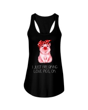 Farmer freaking love pigs Ladies Flowy Tank thumbnail