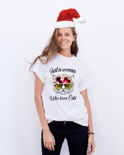 Just A Woman Who Loves Cats Shirt Classic T-Shirt lifestyle-holiday-crewneck-front-1