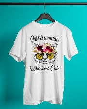 Just A Woman Who Loves Cats Shirt Classic T-Shirt lifestyle-mens-crewneck-front-3