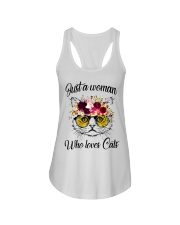 Just A Woman Who Loves Cats Shirt Ladies Flowy Tank thumbnail