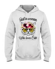 Just A Woman Who Loves Cats Shirt Hooded Sweatshirt thumbnail