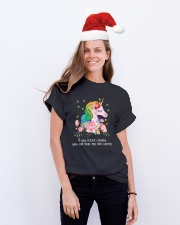 Unicorn Listen Closely Classic T-Shirt lifestyle-holiday-crewneck-front-1