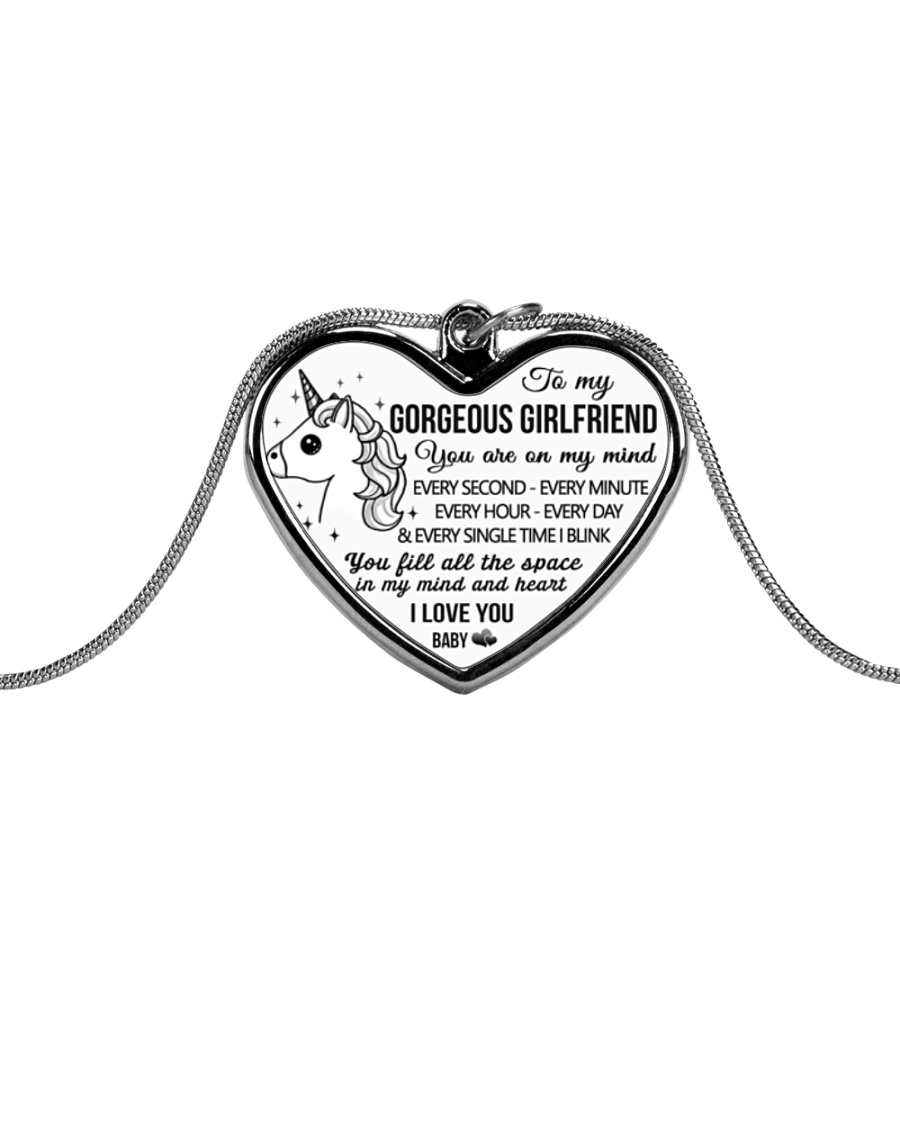 Unicorn You Fill All The Space Girlfriend Metallic Heart Necklace