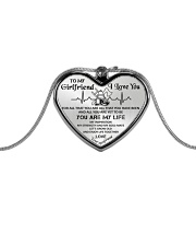 Firefighter You Are My Life Girlfriend Metallic Heart Necklace front