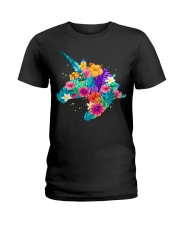 Unicorn Flowers Aloha Hawaii Ladies T-Shirt thumbnail
