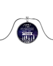 Hiking Stronger Metallic Circle Necklace front