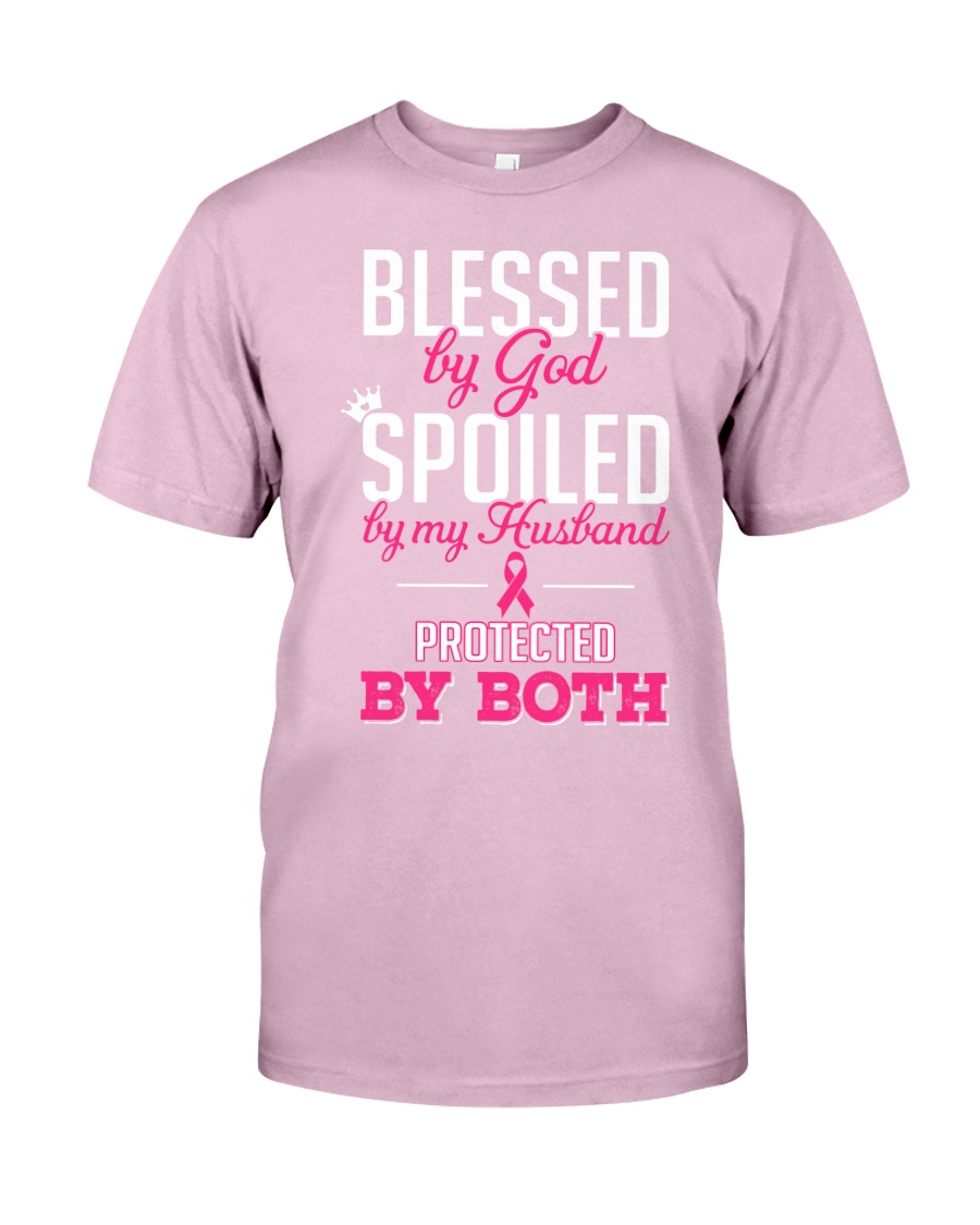 Breast Cancer Shirts Woman Protected By God Classic T-Shirt