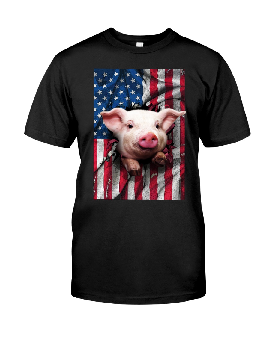 American Flag Pig Classic T-Shirt