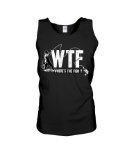 Fishing WTF funny saying Unisex Tank tile