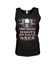 Too Many Idiots Not Enough Axes Viking Unisex Tank thumbnail