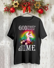 Unicorn God Designed Me Classic T-Shirt lifestyle-holiday-crewneck-front-2