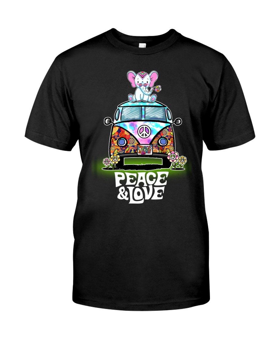 Peace and Love Elephant Shirt Classic T-Shirt