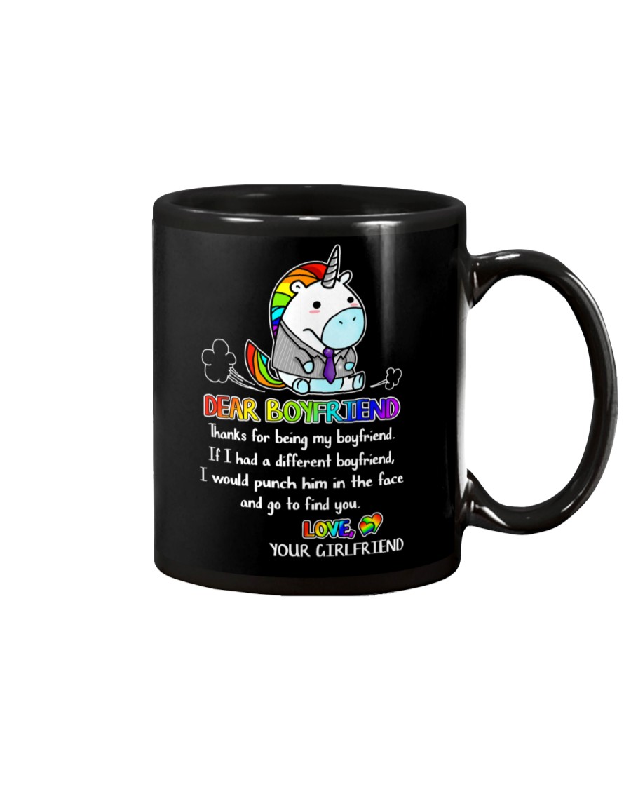 Unicorn Thanks For Being My Boyfriend Mug