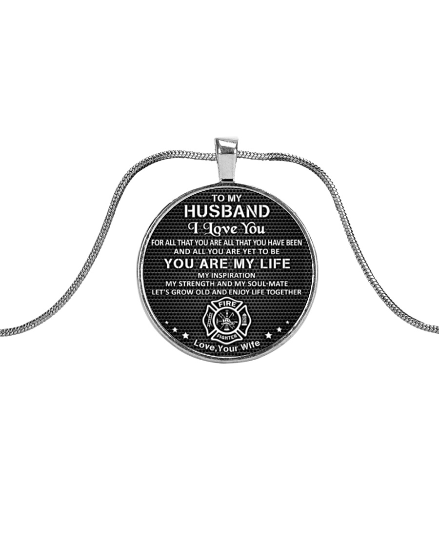 Firefighter You Are My Life Husband Metallic Circle Necklace