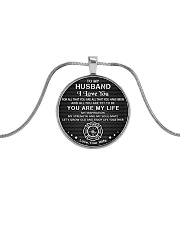 Firefighter You Are My Life Husband Metallic Circle Necklace front