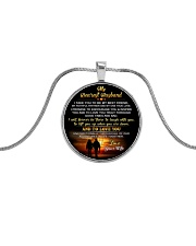 Faithful Partner True Love Husband Fishing Metallic Circle Necklace front