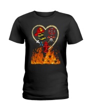 Firefighter Heart Shirtr Ladies T-Shirt thumbnail