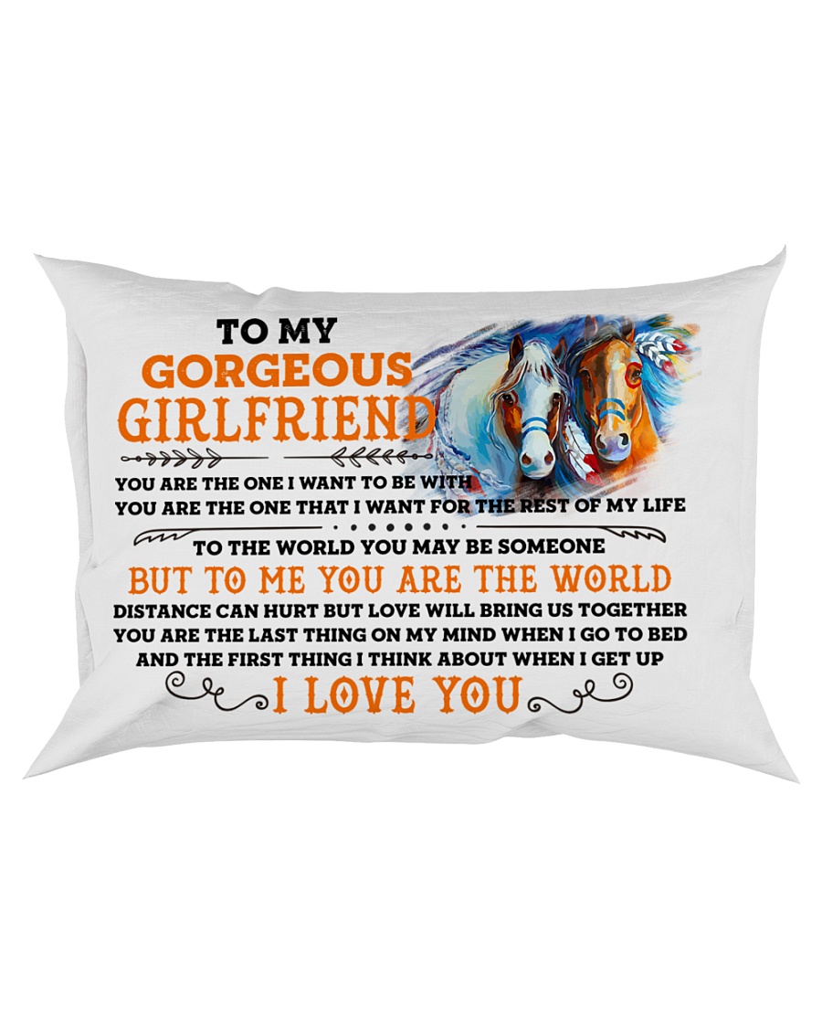 Horse Girlfriend To Me You Are The World Rectangular Pillowcase