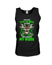 Devil Admires Mechanic's Work Unisex Tank thumbnail