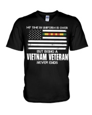 My Time In Uniform Is Over But Being A Vietnam Vet V-Neck T-Shirt thumbnail