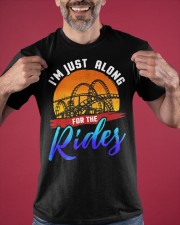 I'm Just Along For The Rides Vintage Rollercoaster Shirt Apparel Roller Coaster Gift Ideas Classic T-Shirt apparel-classic-tshirt-lifestyle-front-181