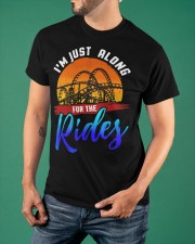 I'm Just Along For The Rides Vintage Rollercoaster Shirt Apparel Roller Coaster Gift Ideas Classic T-Shirt apparel-classic-tshirt-lifestyle-front-88