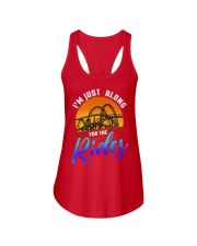 I'm Just Along For The Rides Vintage Rollercoaster Shirt Apparel Roller Coaster Gift Ideas Ladies Flowy Tank tile