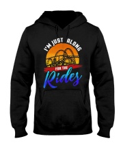 I'm Just Along For The Rides Vintage Rollercoaster Shirt Apparel Roller Coaster Gift Ideas Hooded Sweatshirt tile