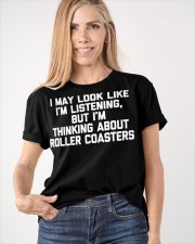 I'm Thinking About Roller Coasters Shirt Funny Saying Cool T-Shirt For Fans Classic T-Shirt apparel-classic-tshirt-lifestyle-front-100
