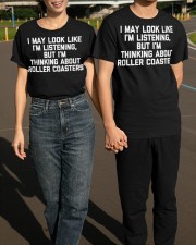 I'm Thinking About Roller Coasters Shirt Funny Saying Cool T-Shirt For Fans Classic T-Shirt apparel-classic-tshirt-lifestyle-front-145