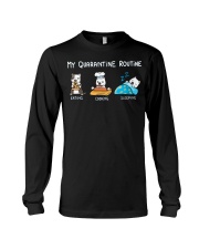 My Quarantine Routine pitbull3 Long Sleeve Tee thumbnail