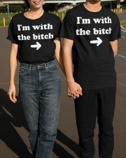 I'm With The Bitch T-Shirt Funny Matching Best Friend Shirts For 2 Classic T-Shirt apparel-classic-tshirt-lifestyle-front-145