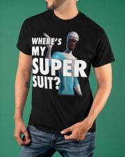 Where's My Super Suit Shirt Lucius Best Frozone Shirt Funny Gifts For Men Classic T-Shirt apparel-classic-tshirt-lifestyle-front-88