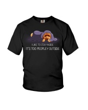 I Like To Stay Inside It'S Too Peopley poodle 2 Youth T-Shirt thumbnail