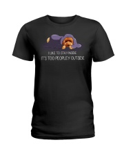I Like To Stay Inside It'S Too Peopley poodle 2 Ladies T-Shirt thumbnail