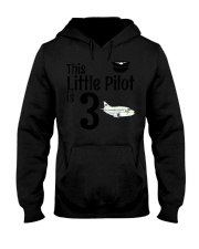 This Little Pilot Is 3 Shirt 3rd Birthday Pilot T-Shirt Gifts For Airplane Lovers Hooded Sweatshirt tile