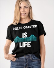 Roller Coaster Is My Life Shirt Fun Sayings Gifts For Roller Coaster Enthusiast Classic T-Shirt apparel-classic-tshirt-lifestyle-front-100