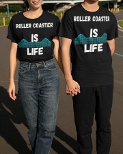 Roller Coaster Is My Life Shirt Fun Sayings Gifts For Roller Coaster Enthusiast Classic T-Shirt apparel-classic-tshirt-lifestyle-front-145