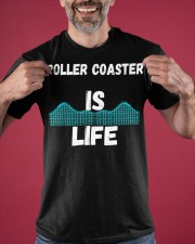 Roller Coaster Is My Life Shirt Fun Sayings Gifts For Roller Coaster Enthusiast Classic T-Shirt apparel-classic-tshirt-lifestyle-front-181