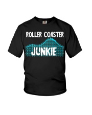 Roller Coaster Junkie Thrillseeker Amusement Theme Park Shirt Design Themed Gifts Youth T-Shirt tile