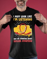 I'm Thinking About Roller Coaster Shirt Fun Quote Fans Apparel Gift For Stepdad Classic T-Shirt apparel-classic-tshirt-lifestyle-front-181