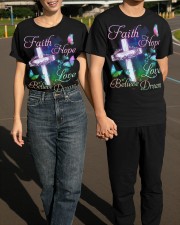 Butterfly Faith Hope Love Believe Dream Cross Shirt Christian Apparel Gifts For Women Classic T-Shirt apparel-classic-tshirt-lifestyle-front-145