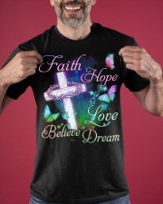 Butterfly Faith Hope Love Believe Dream Cross Shirt Christian Apparel Gifts For Women Classic T-Shirt apparel-classic-tshirt-lifestyle-front-181