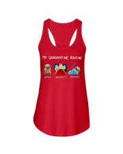 My Quarntine Routine pug2 Ladies Flowy Tank thumbnail