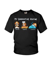 My Quarantine Routine beagle2 Youth T-Shirt thumbnail