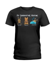 My Quarantine Routine Yorkie3 Ladies T-Shirt thumbnail